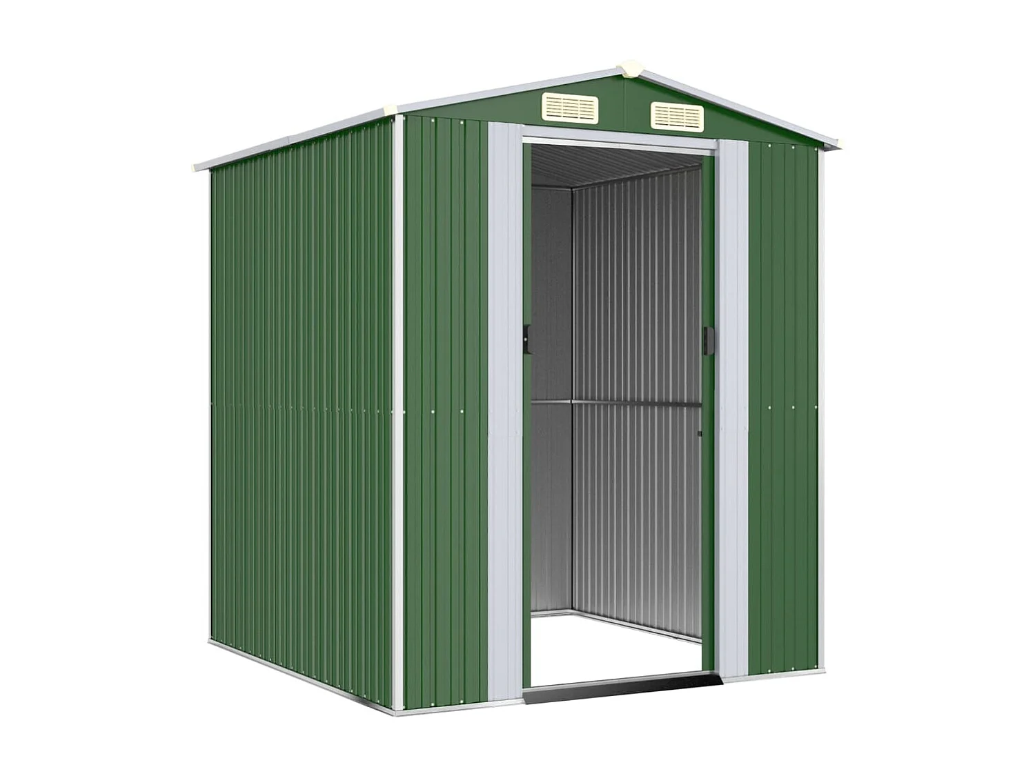 Abrigo de jardim, cabana, casa de armazenamento, galpão ao ar livre, ferramentas robustas 192 x 191 x 223 cm aço galvanizado verde 02_0022361