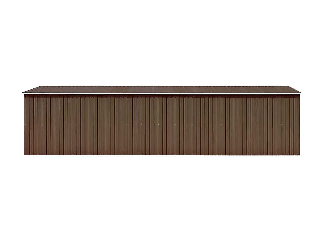 Galpão de jardim casa de armazenamento galpão externo galpão de ferramentas robusto 257 x 779 x 181 cm aço galvanizado marrom 02_0022281