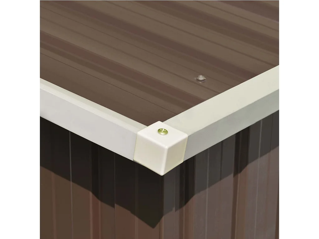 Galpão de jardim casa de armazenamento galpão externo galpão de ferramentas robusto 257 x 779 x 181 cm aço galvanizado marrom 02_0022281