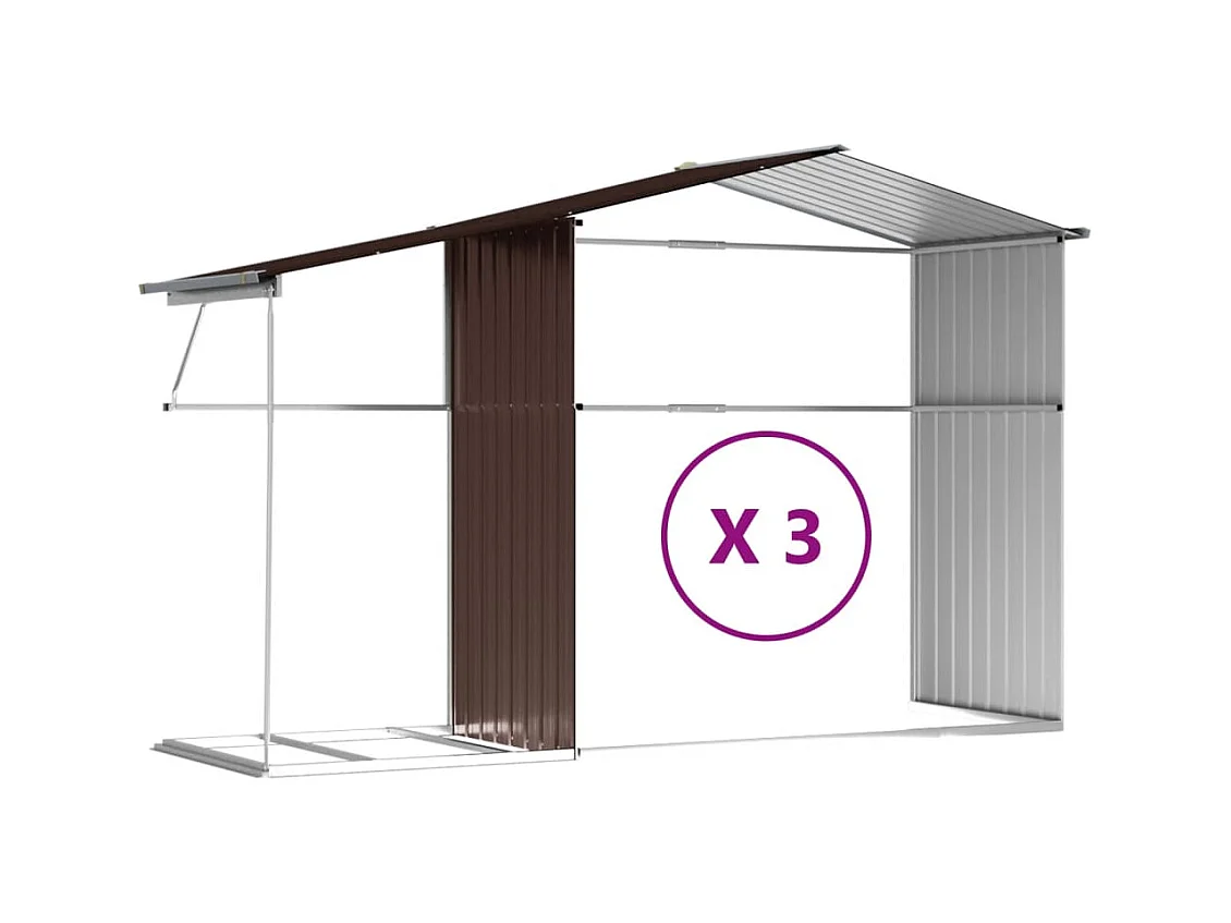 Abri de jardin cabane marron 277 x 365.5 x 179 cm 02_0022285