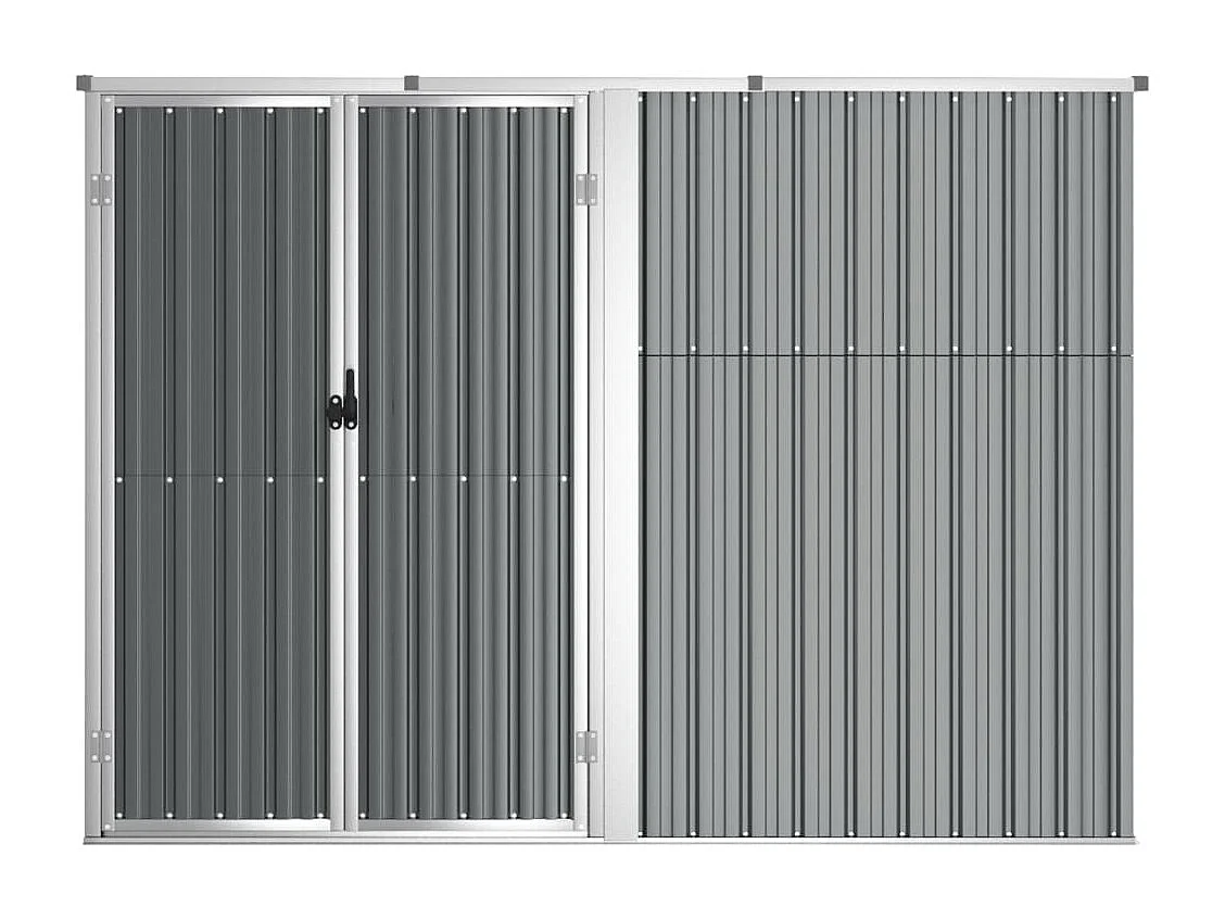 Casetta da giardino casetta per capanni casetta per ripostigli casetta per attrezzi da esterno robusta 225 x 89 x 161 cm acciaio zincato grigio 02_0022416