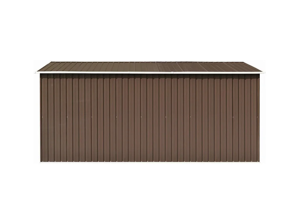 Casetta da giardino casetta per cabine ripostiglio casetta per la casa casetta per attrezzi da esterno robusta 257 x 392 x 181 cm marrone metallo 02_0022168