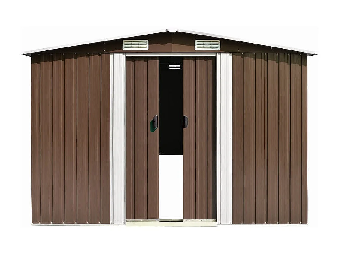 Abri de jardin cabane métal marron 257 x 392 x 181 cm 02_0022168