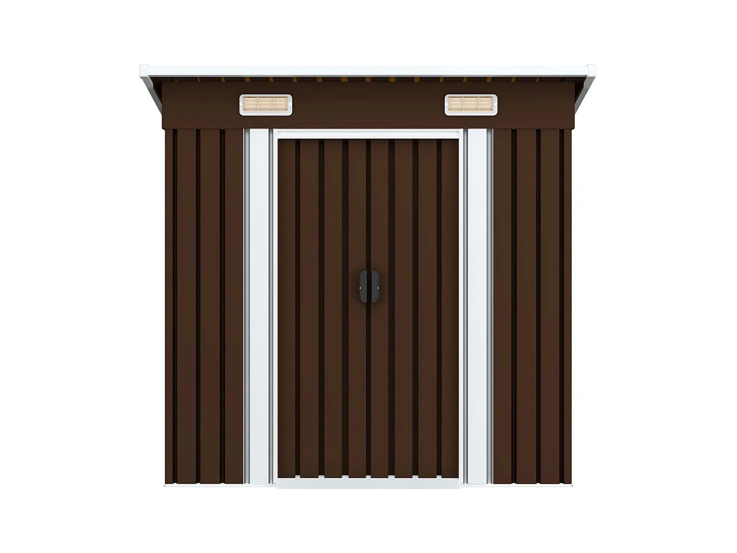 Casetta da giardino casetta per capanni casetta per ripostigli casetta per esterni casetta per attrezzi robusta 194 x 121 x 181 cm acciaio marrone 02_0022385