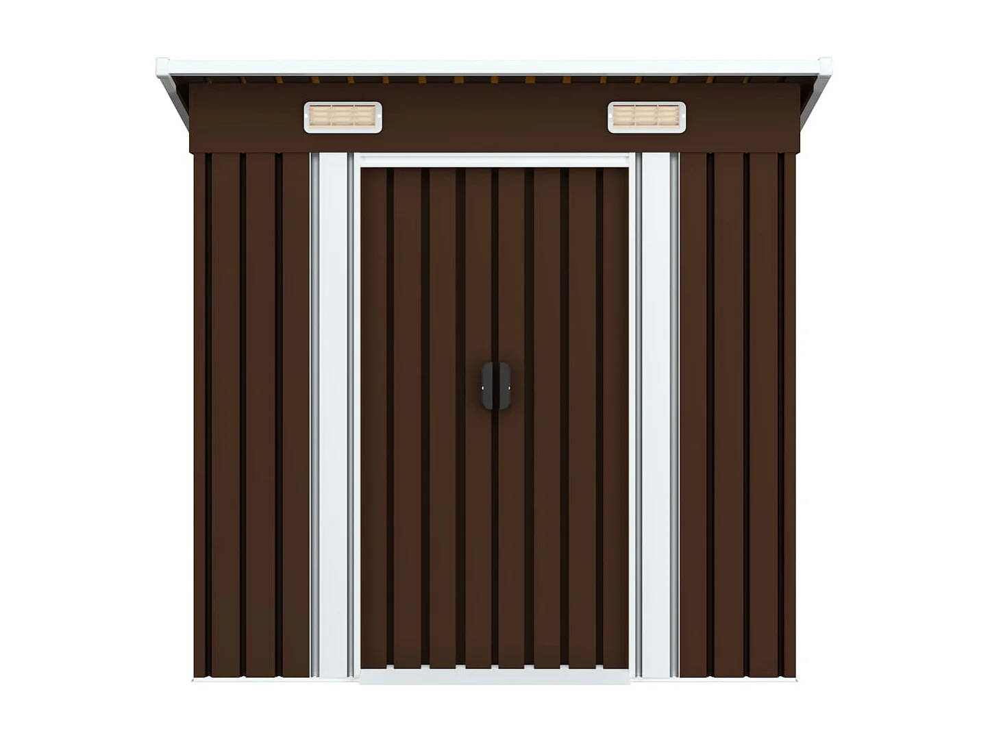 Abrigo de jardim, cabana, casa de armazenamento, galpão ao ar livre, ferramentas robustas 194 x 121 x 181 cm aço marrom 02_0022385