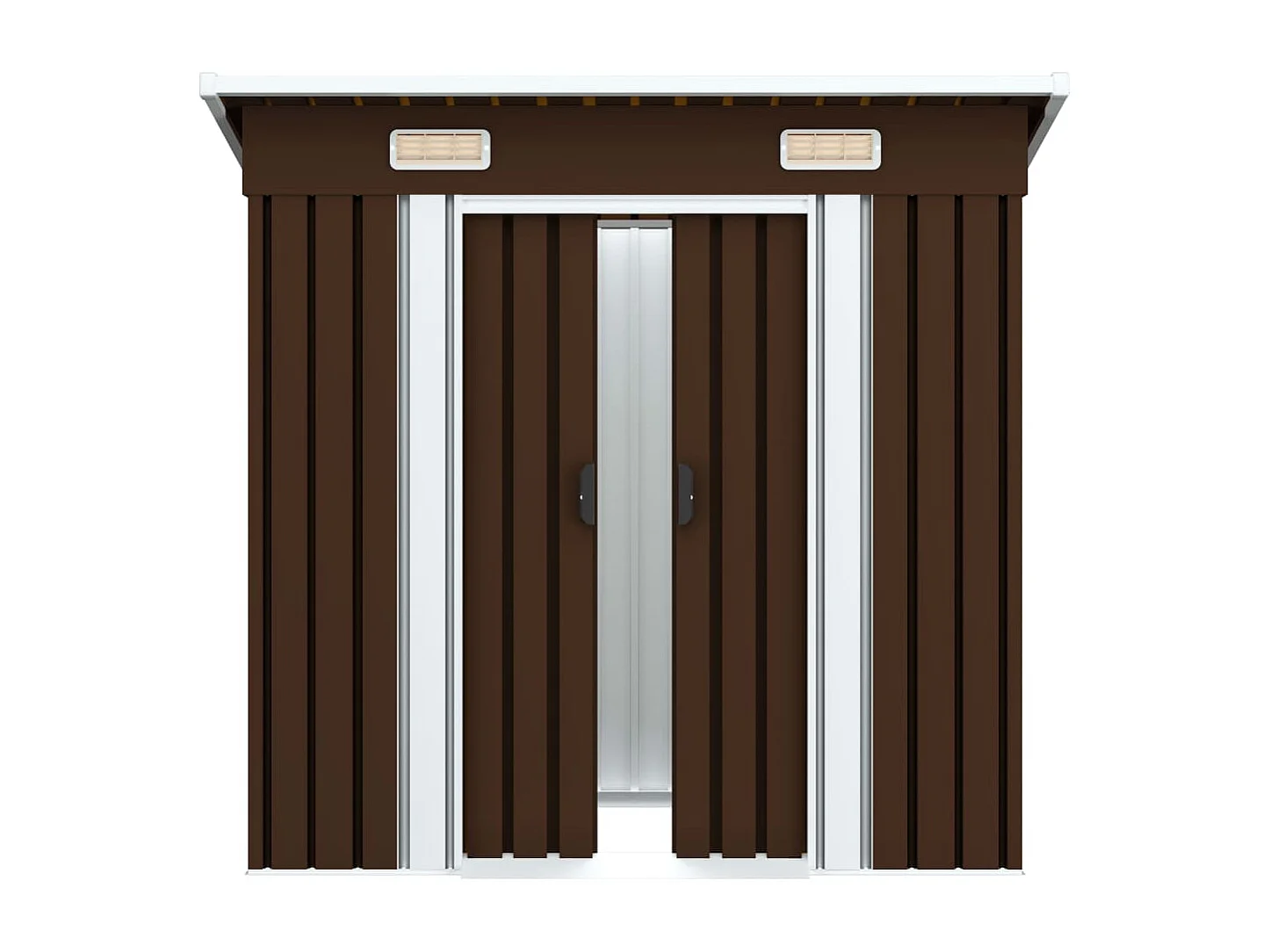 Abrigo de jardim, cabana, casa de armazenamento, galpão ao ar livre, ferramentas robustas 194 x 121 x 181 cm aço marrom 02_0022385