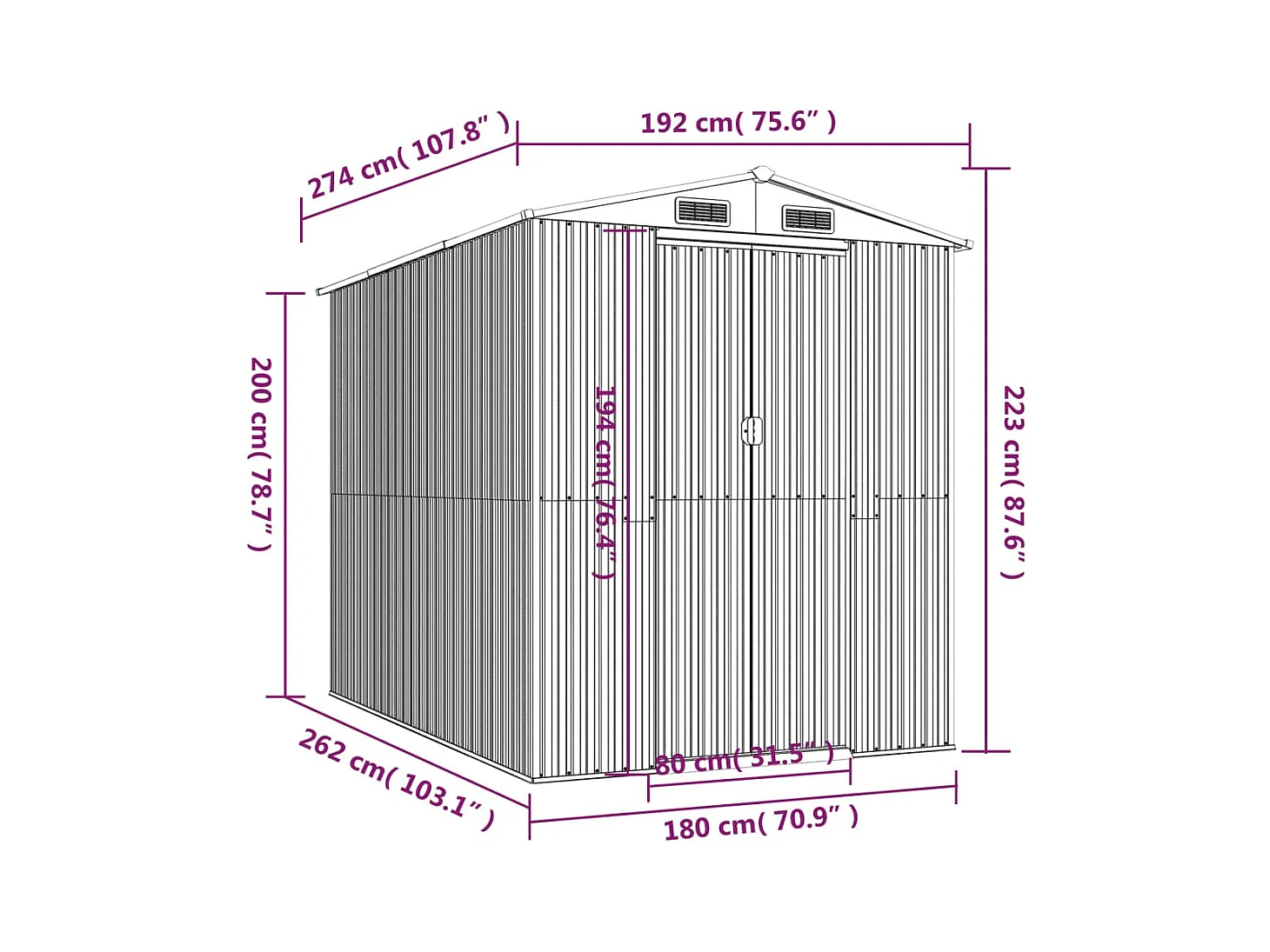 Abri de jardin cabane marron 192 x 274 x 223 cm 02_0022318