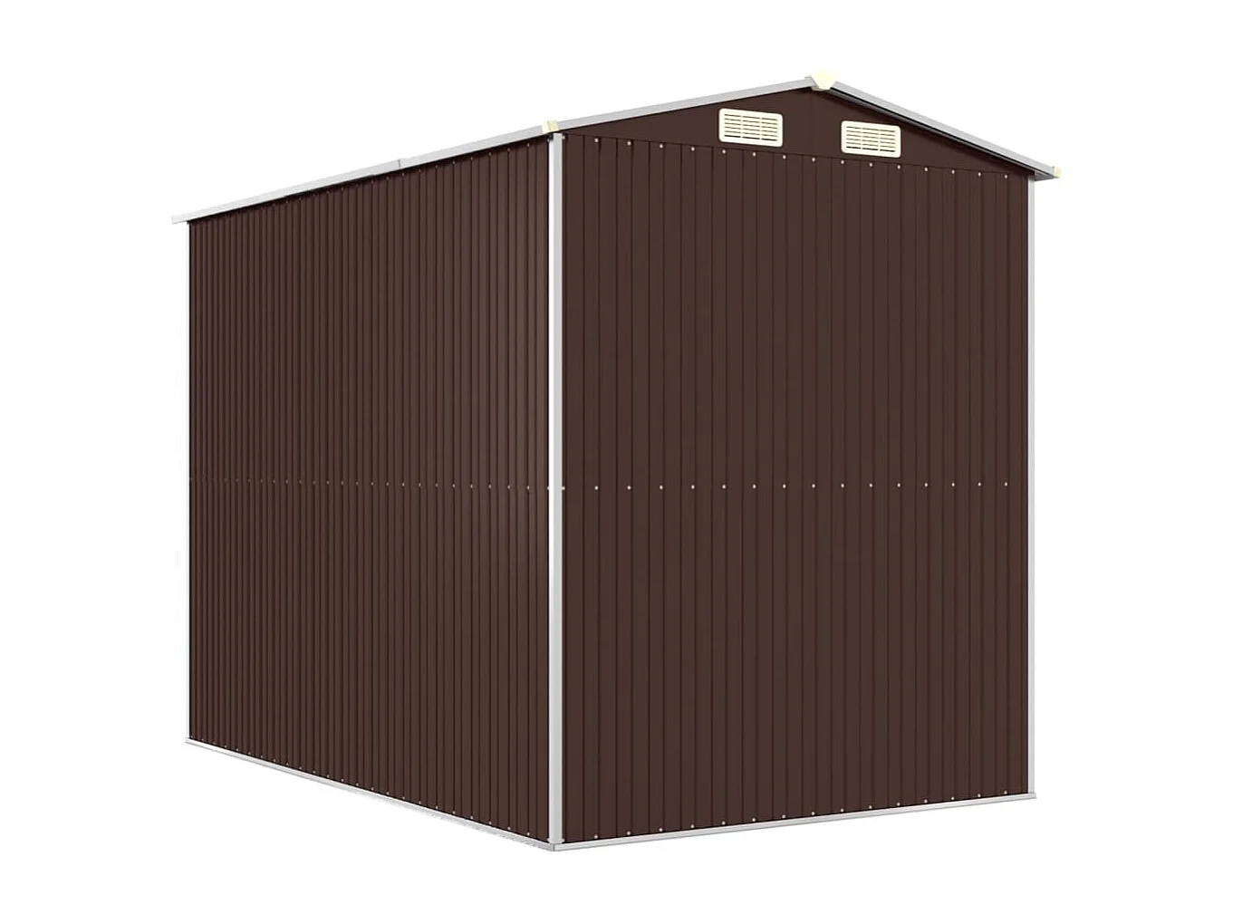 Galpão de jardim Cabine Galpão Casa de armazenamento Galpão ao ar livre Ferramentas Robusto Escuro 192 x 274 x 223 cm Aço galvanizado marrom 02_0022318