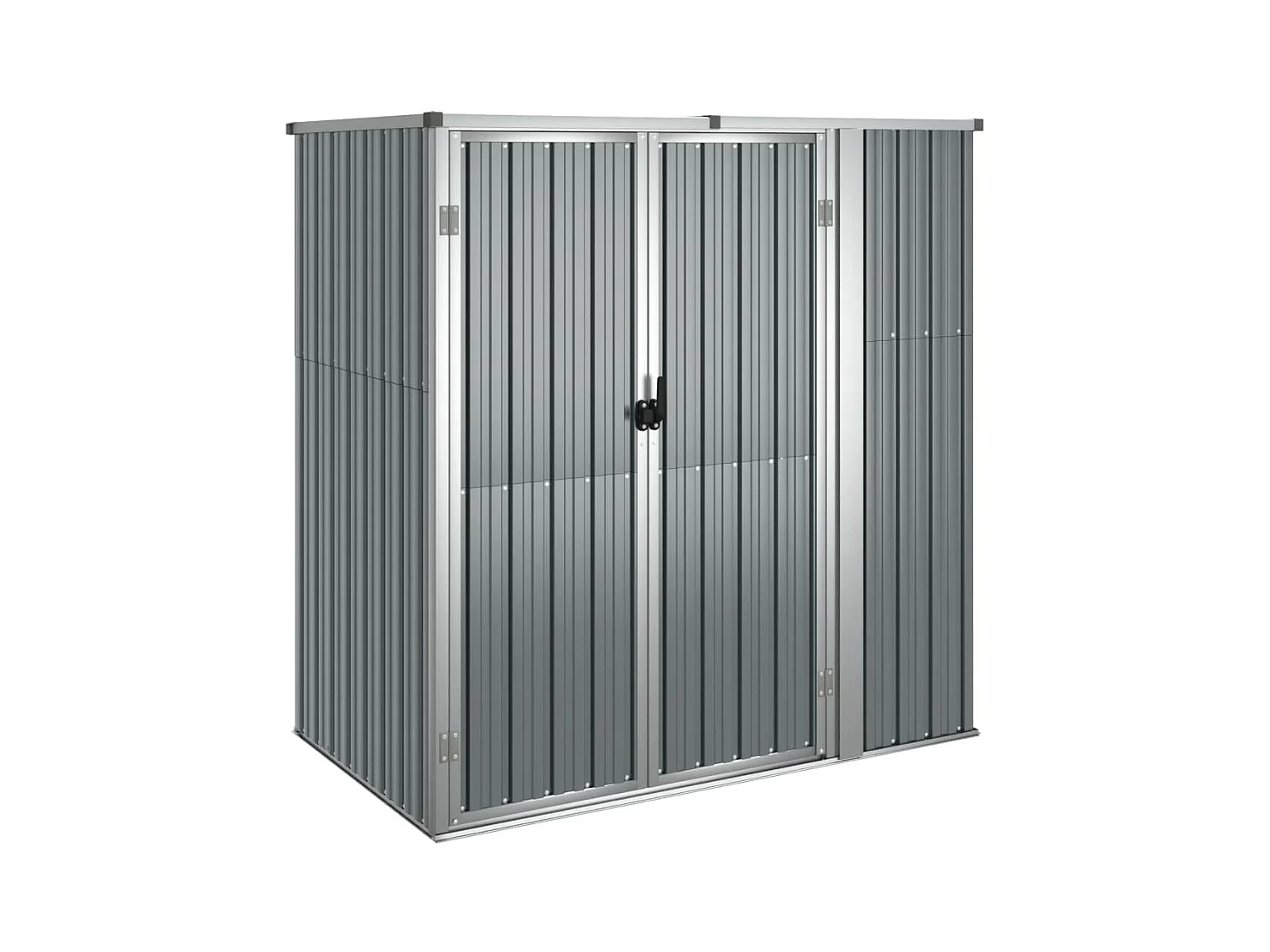 Abrigo de jardim, cabana, casa de armazenamento, galpão ao ar livre, ferramentas robustas 161 x 89 x 161 cm, aço galvanizado cinza 02_0022415