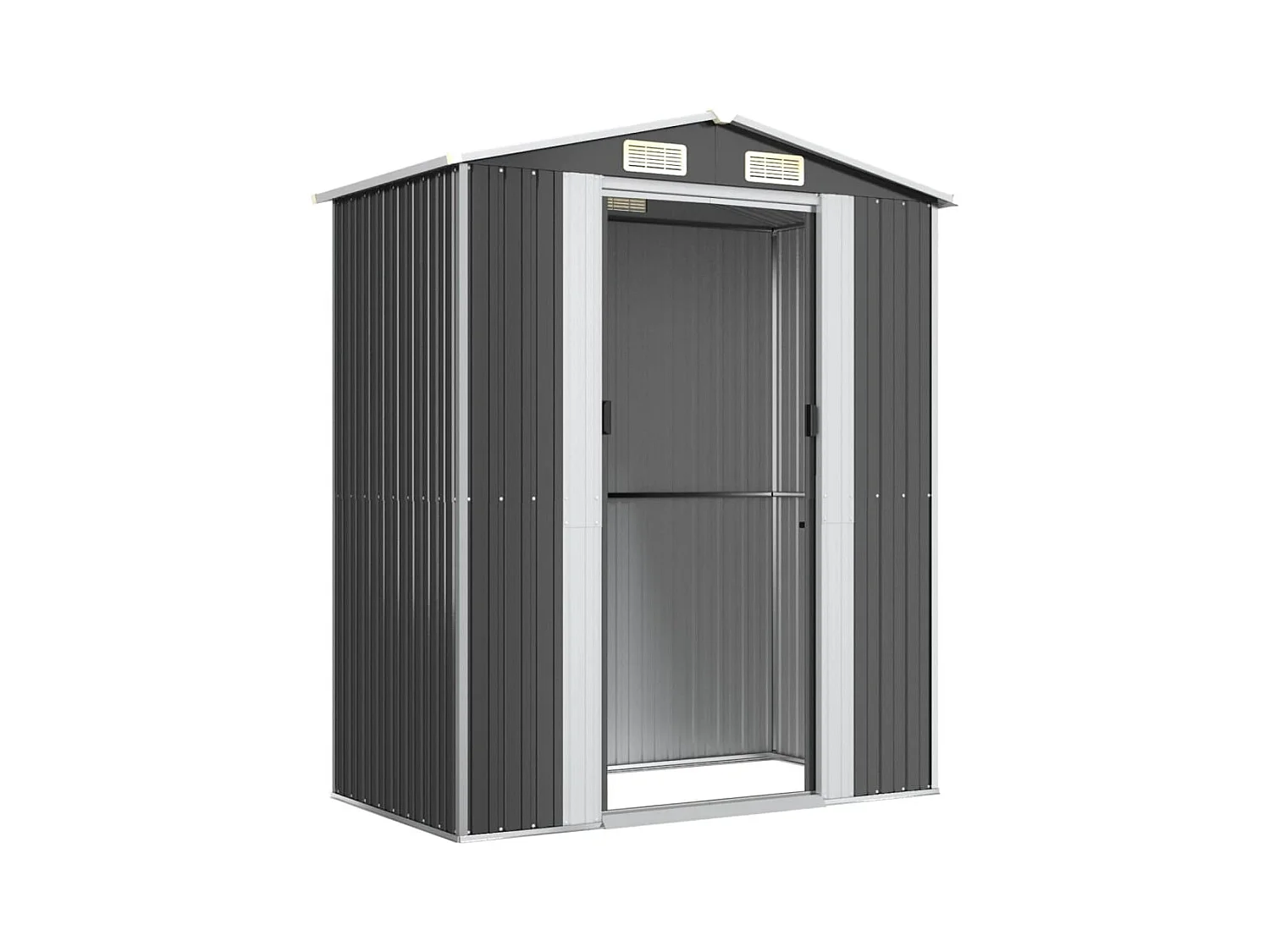 Casetta da giardino casetta ripostiglio casetta da esterno casetta per attrezzi robusta 192 x 108 x 223 cm acciaio zincato antracite 02_0022194