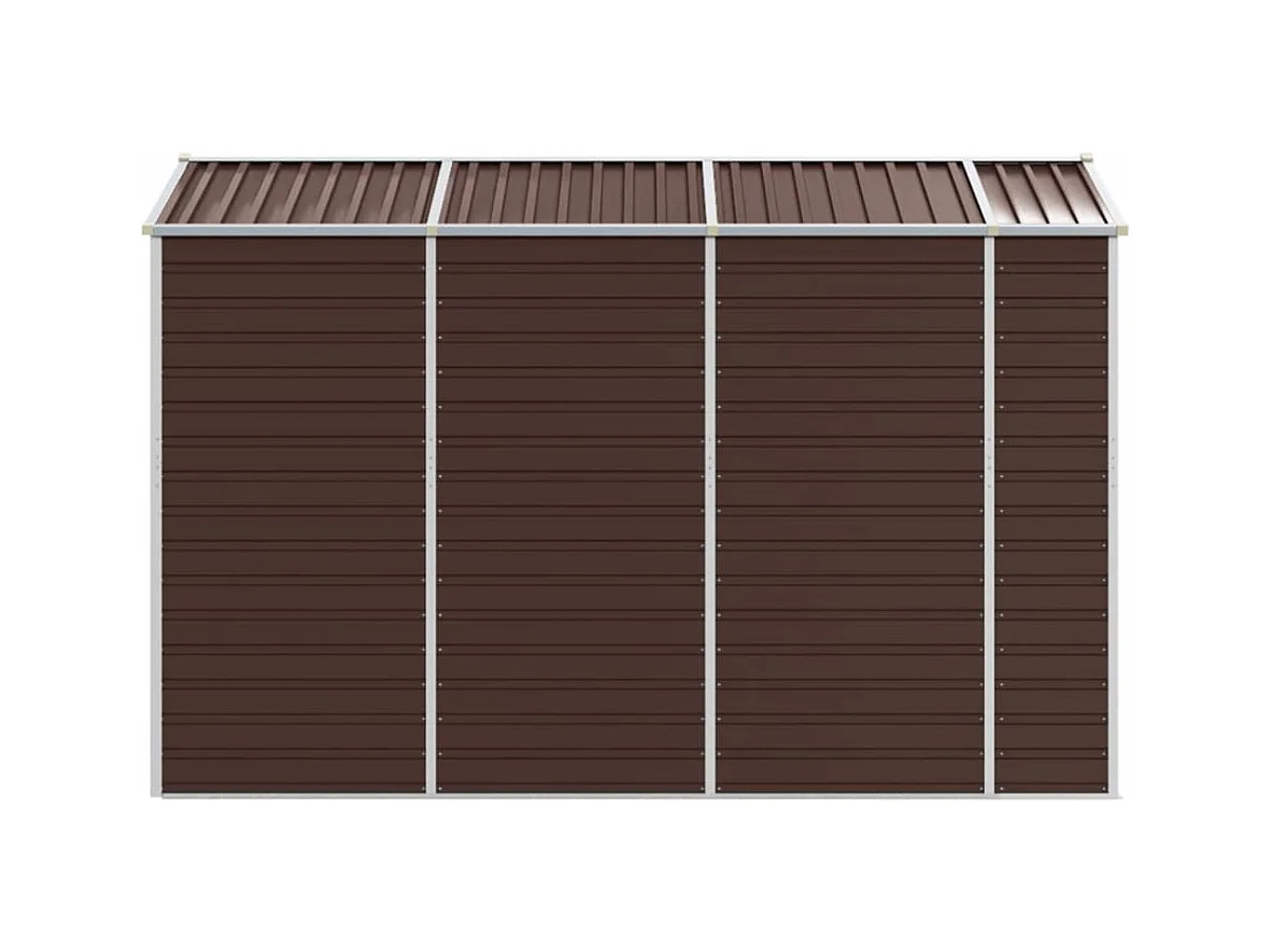 Casetta da giardino casetta per cabine casetta per riporre gli attrezzi casetta per esterni robusta 191 x 300 x 198 cm acciaio zincato marrone 02_0022270