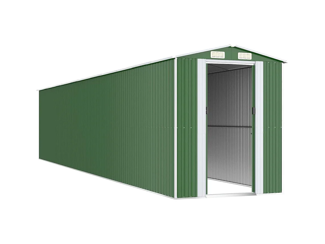 Casetta da giardino casetta per cabine ripostiglio casetta per la casa casetta per attrezzi da esterno robusta 192 x 1021 x 223 cm acciaio zincato verde 02_0022358