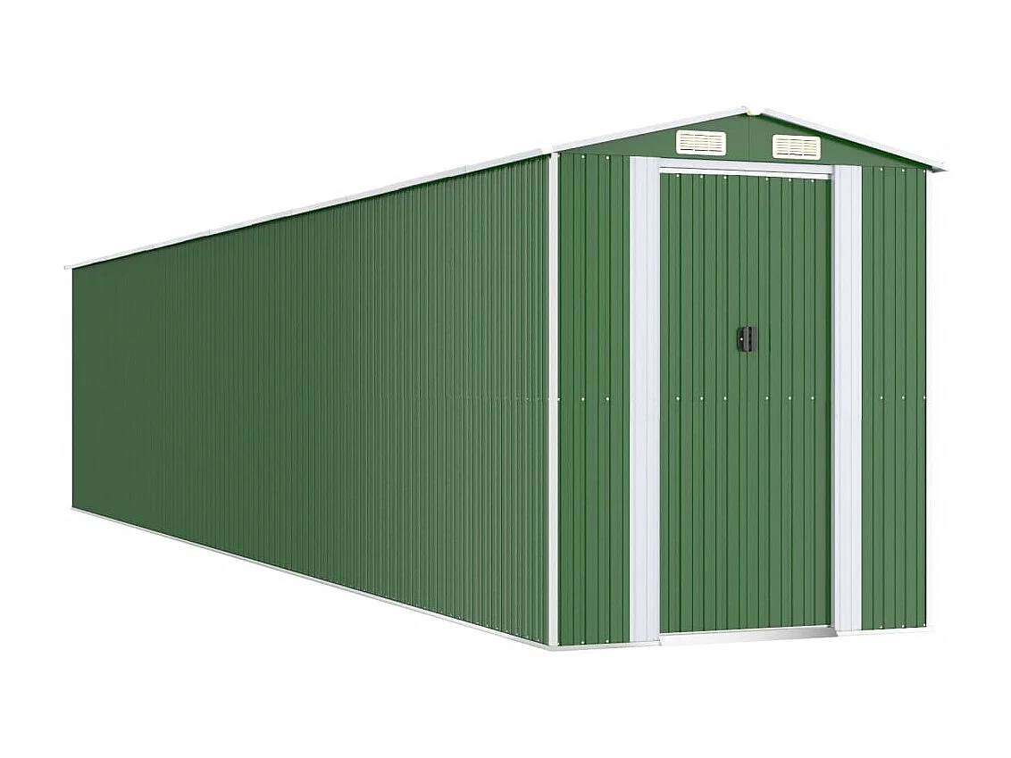 Casetta da giardino casetta per cabine ripostiglio casetta per la casa casetta per attrezzi da esterno robusta 192 x 1021 x 223 cm acciaio zincato verde 02_0022358