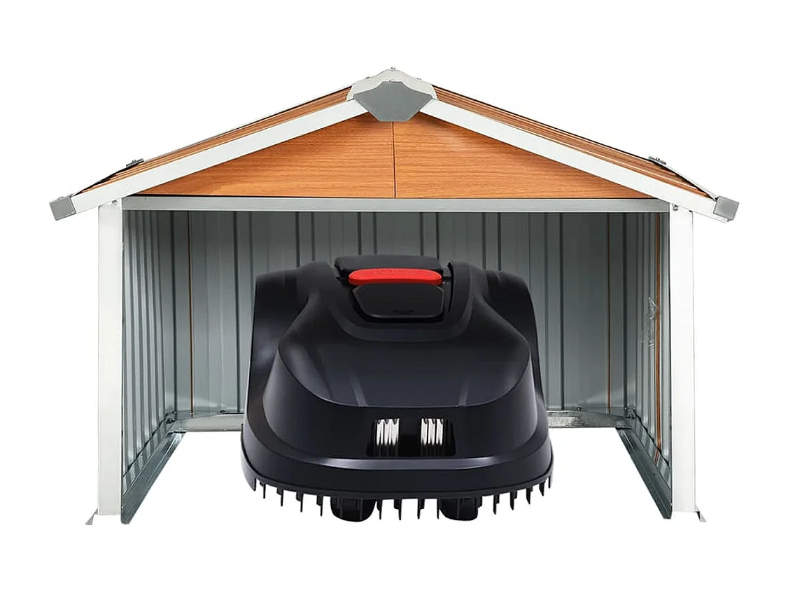 Refugio para robot de jardín 92 x 97 x 63 cm acero galvanizado marrón 02_0022393