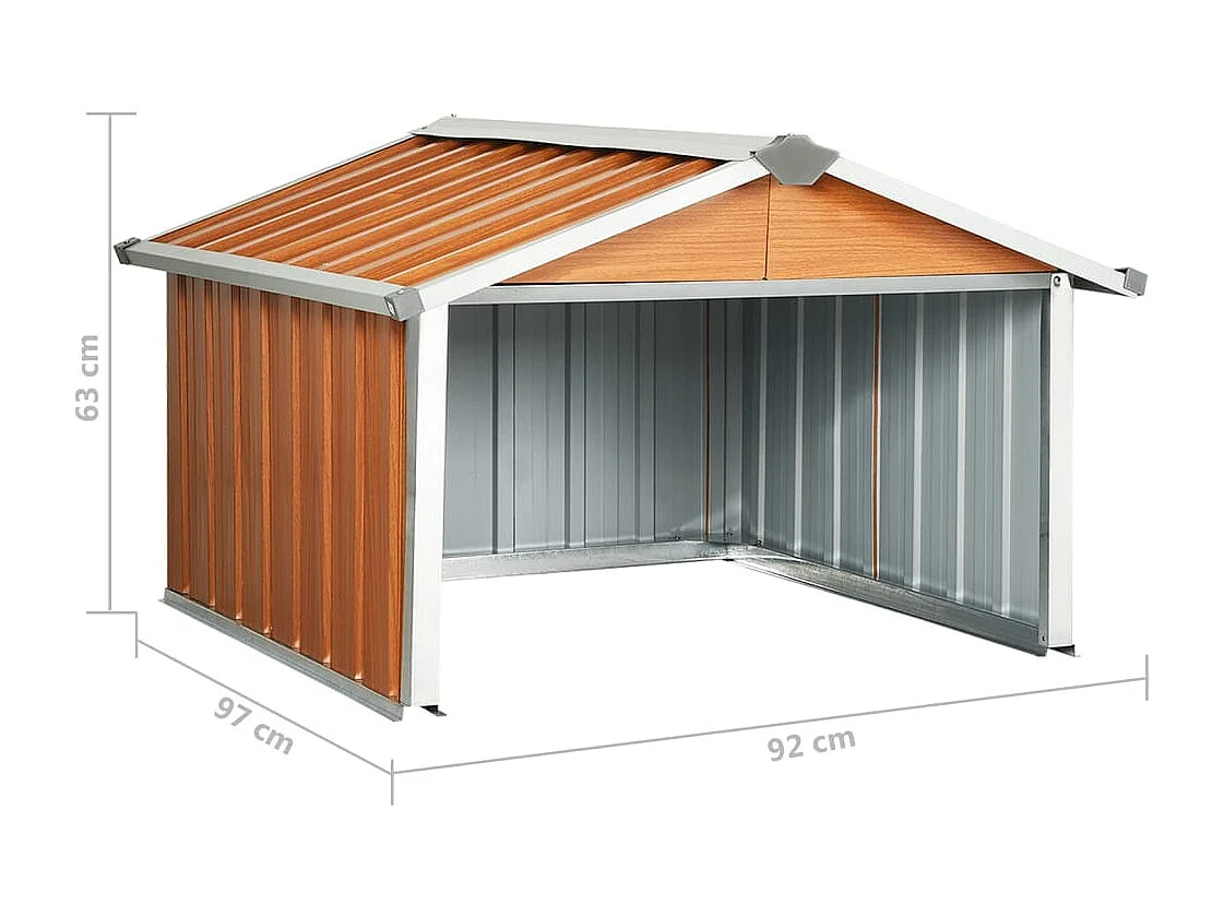 Refugio para robot de jardín 92 x 97 x 63 cm acero galvanizado marrón 02_0022393