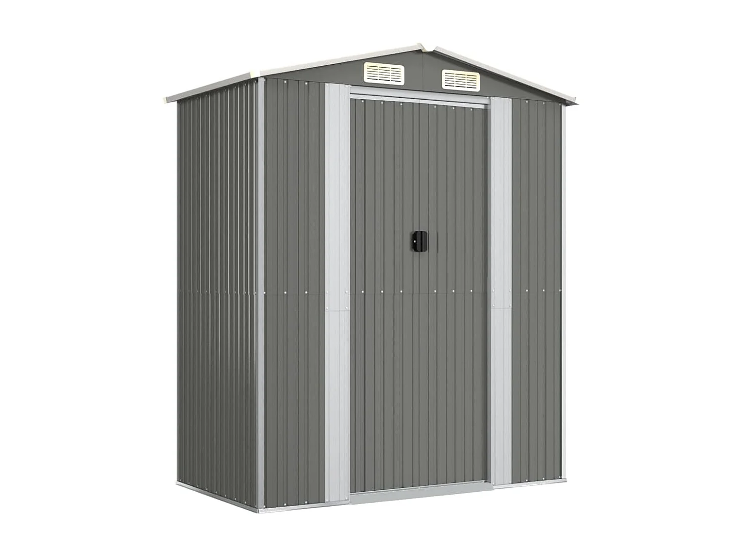 Galpão de jardim Cabine Galpão Casa de armazenamento Galpão ao ar livre Ferramentas Robusto Transparente 192 x 108 x 223 cm Aço Galvanizado Cinza 02_0022253