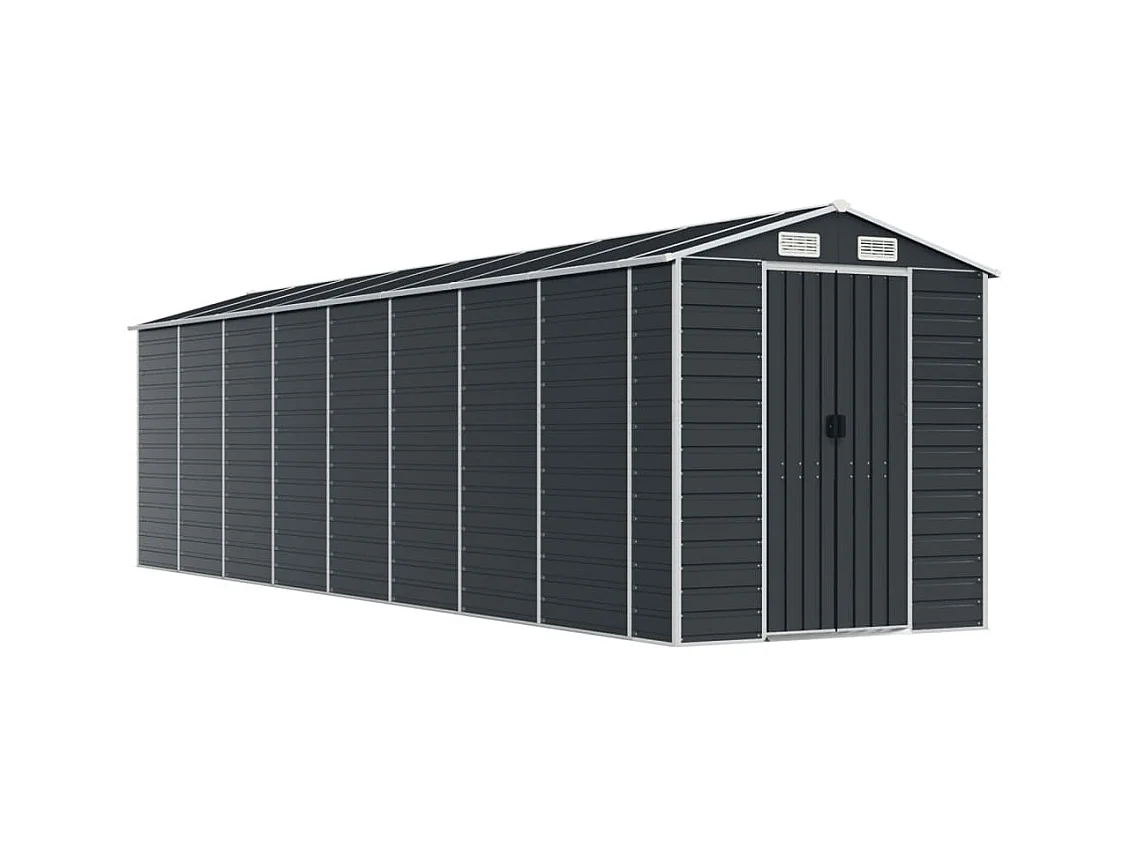 Abrigo de jardim, cabana, casa de armazenamento, galpão ao ar livre, ferramentas robustas, 191 x 725 x 198 cm, aço galvanizado antracite 02_0022190