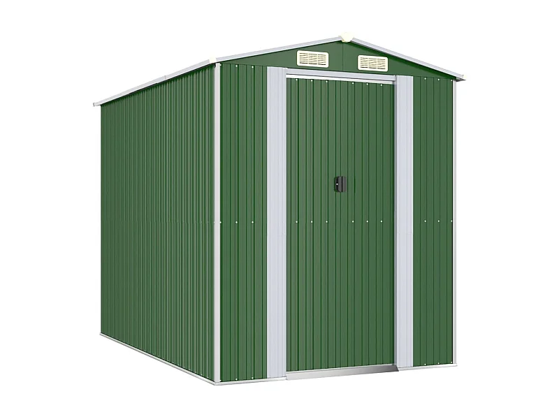 Casetta da giardino casetta per capanni casetta per ripostigli casetta per attrezzi da esterno robusta 192 x 274 x 223 cm acciaio zincato verde 02_0022362