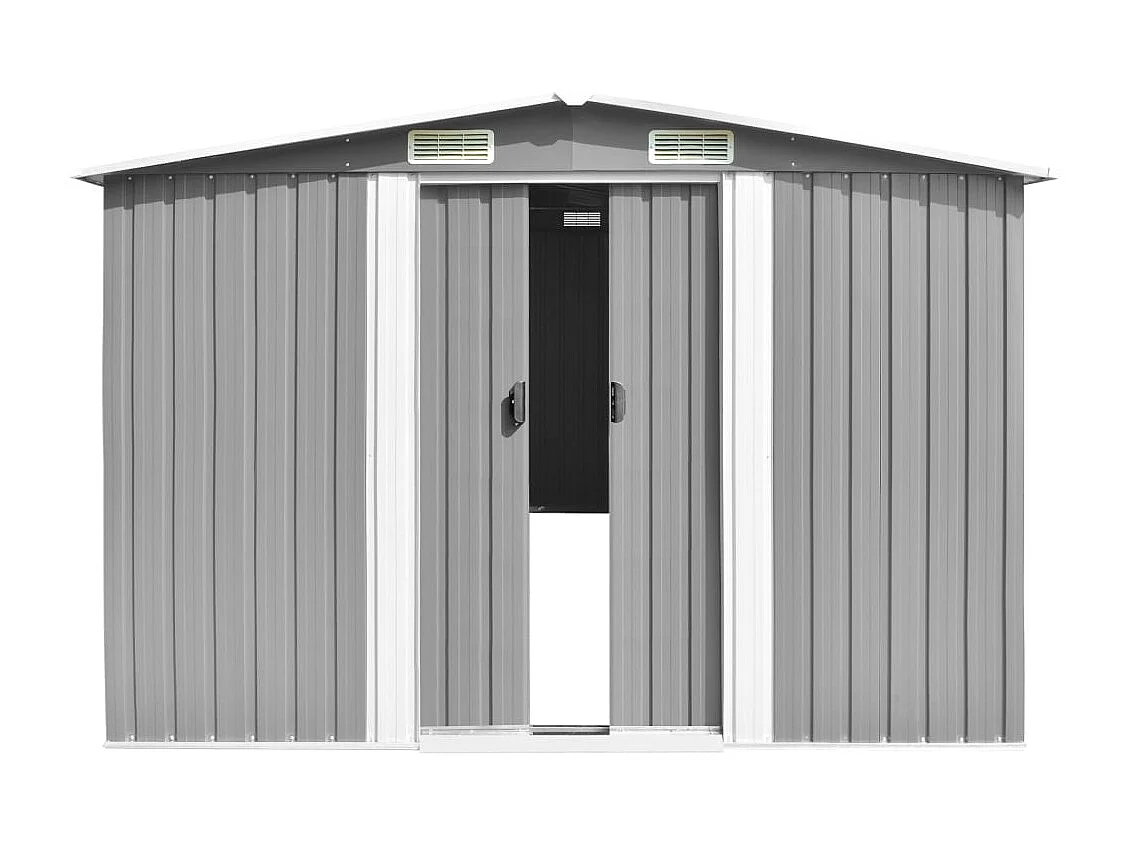 Abri de jardin cabane métal grise 257 x 580 x 181 cm 02_0022175