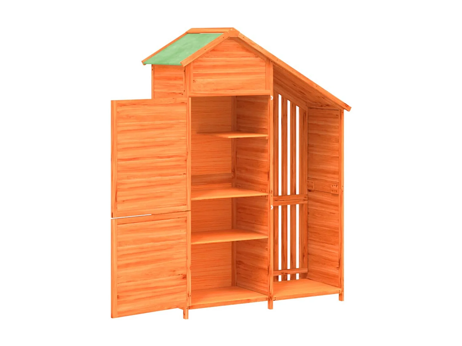 Abrigo de jardim, cabana, casa de armazenamento, galpão ao ar livre, ferramentas robustas 120 x 53,5 x 170 cm madeira maciça pinho marrom 02_0022420