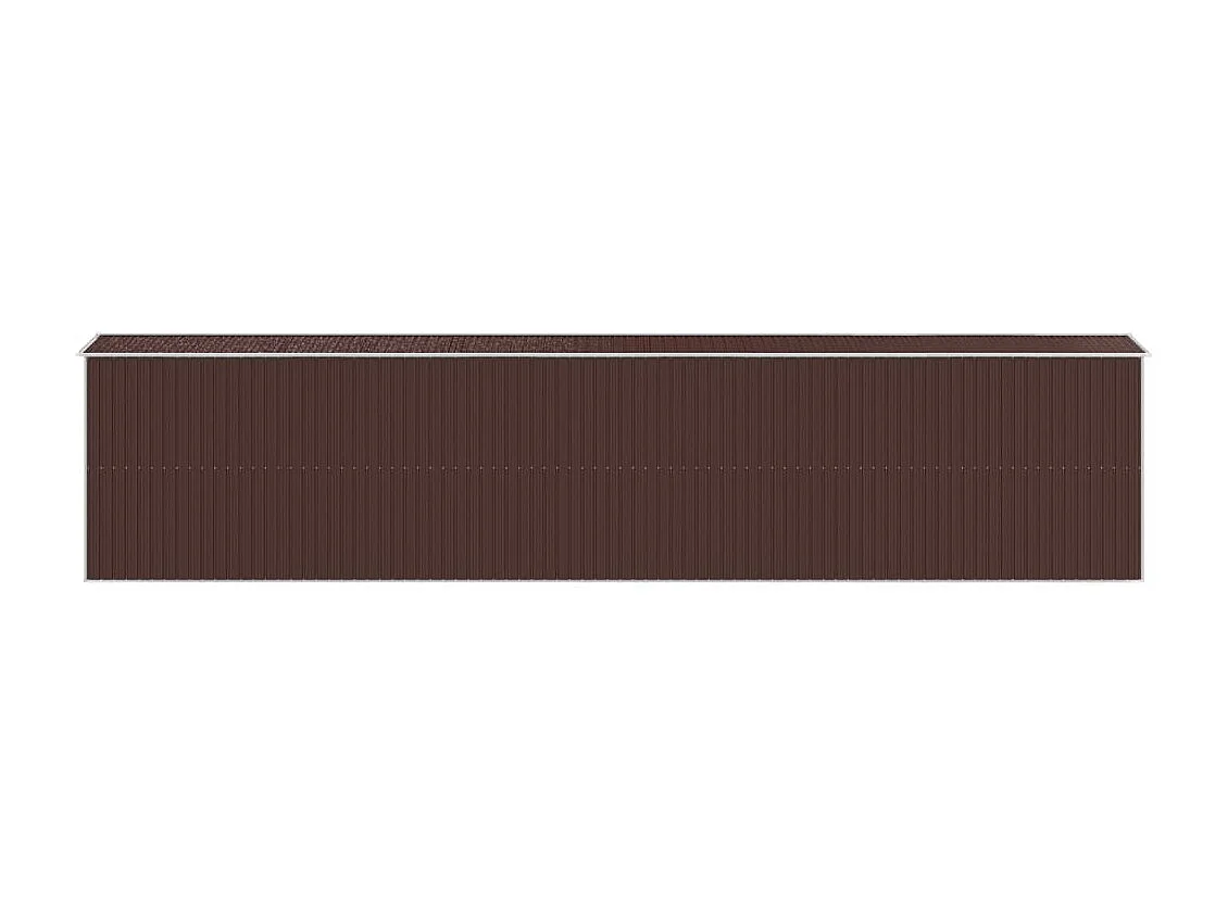 Galpão de jardim, cabana, casa de armazenamento, galpão ao ar livre, ferramentas, robusto, escuro, 192 x 938 x 223 cm, aço galvanizado marrom 02_0022326