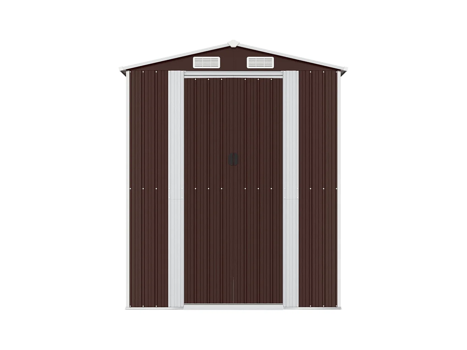 Galpão de jardim, cabana, casa de armazenamento, galpão ao ar livre, ferramentas, robusto, escuro, 192 x 855 x 223 cm, aço galvanizado marrom 02_0022325