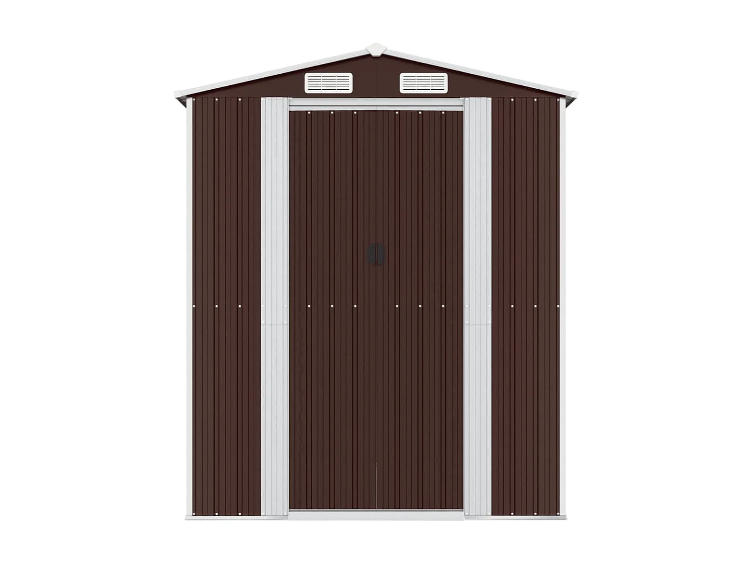 Galpão de jardim, cabana, casa de armazenamento, galpão ao ar livre, ferramentas, robusto, escuro, 192 x 855 x 223 cm, aço galvanizado marrom 02_0022325