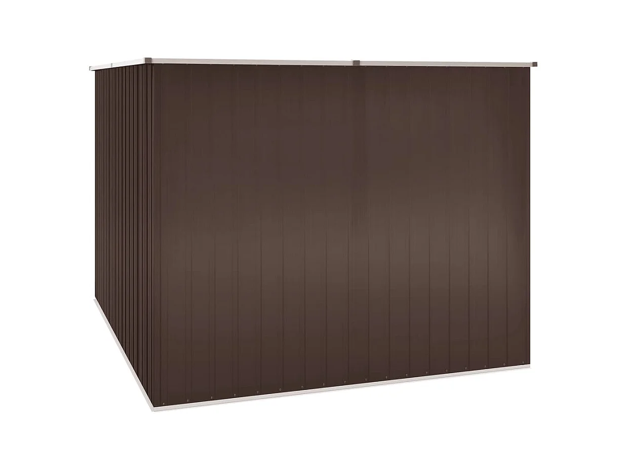 Casetta da giardino casetta ripostiglio casetta da esterno casetta per attrezzi robusta marrone 195 x 198 x 159 cm marrone acciaio zincato 02_0022327