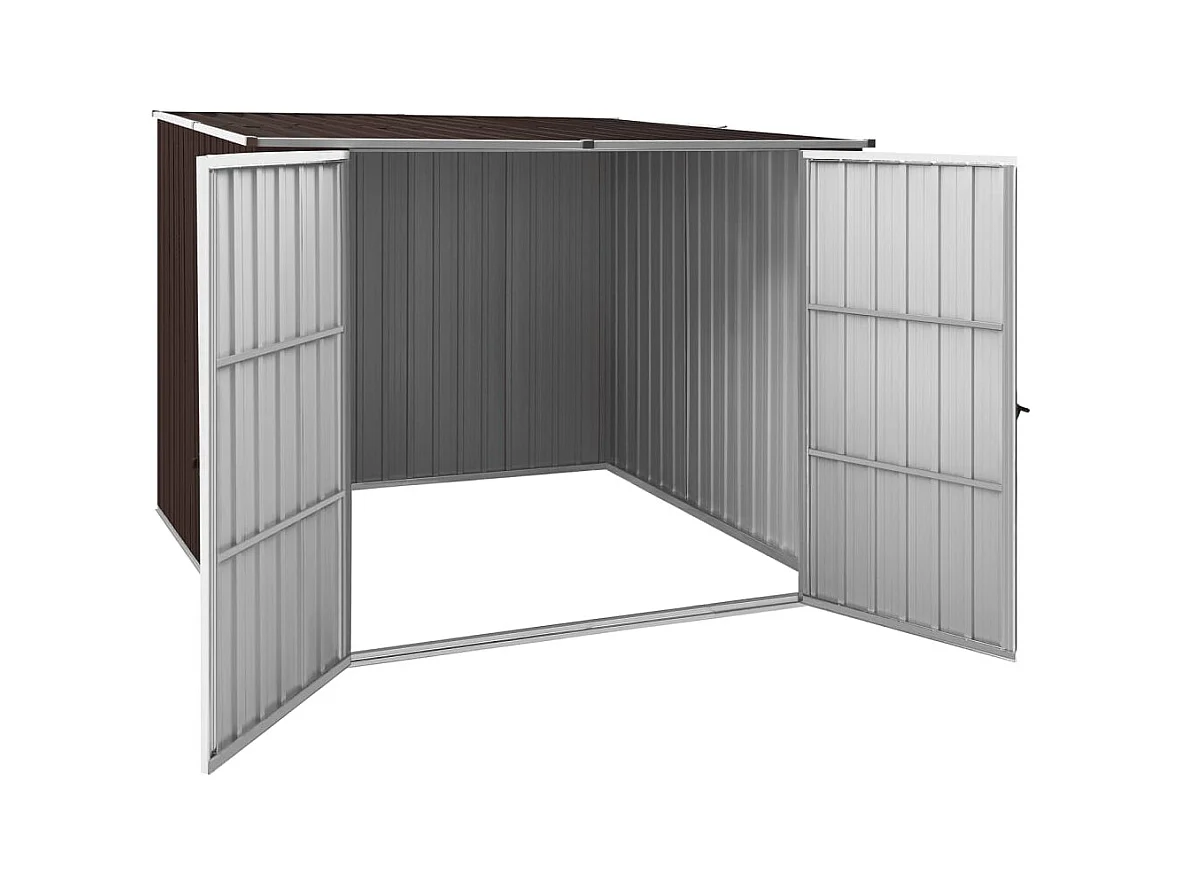Casetta da giardino casetta ripostiglio casetta da esterno casetta per attrezzi robusta marrone 195 x 198 x 159 cm marrone acciaio zincato 02_0022327