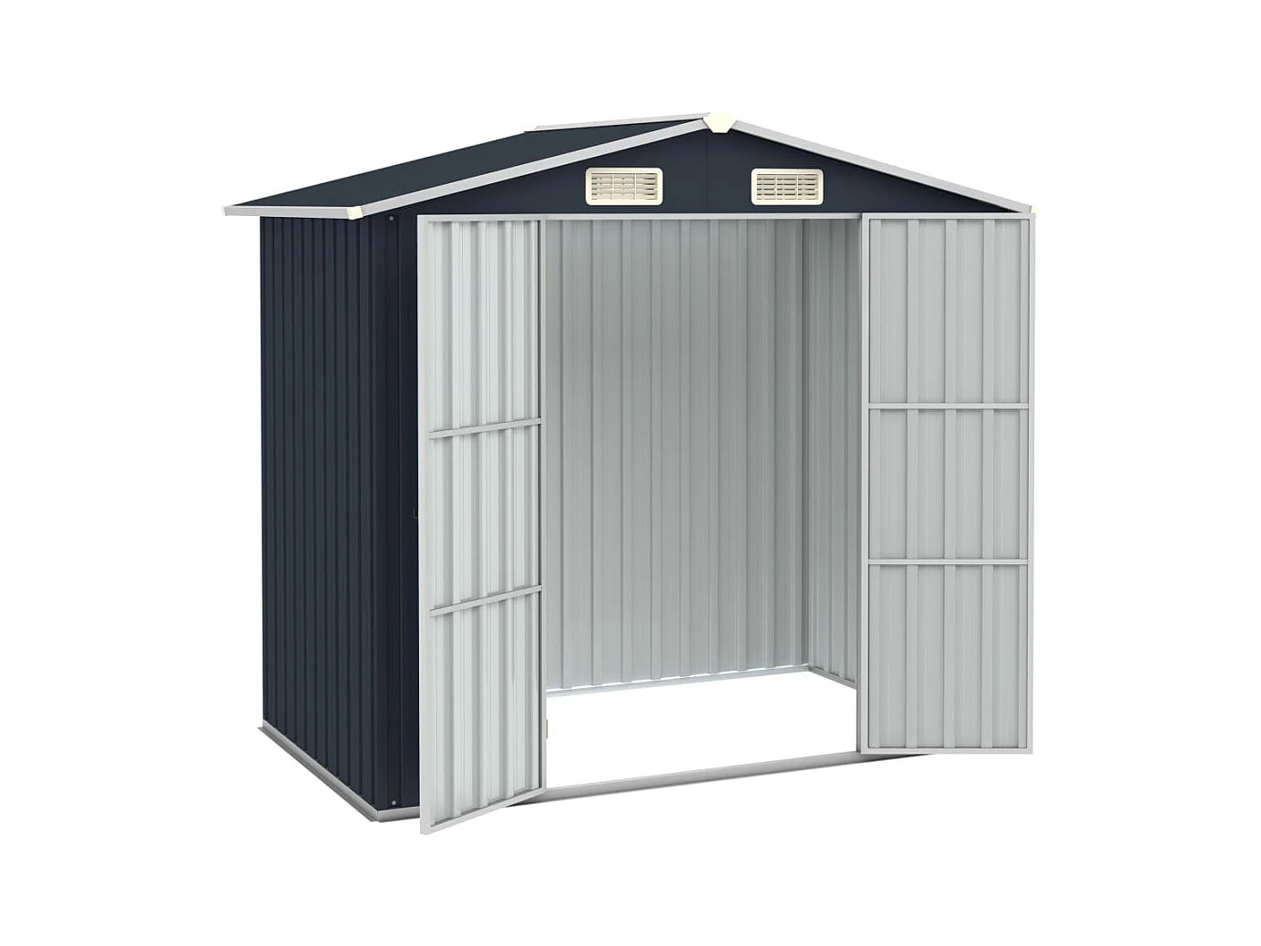 Casetta da giardino casetta per capanni casetta per ripostigli casetta per attrezzi da esterno robusta 205 x 129 x 183 cm acciaio zincato antracite 02_0022207