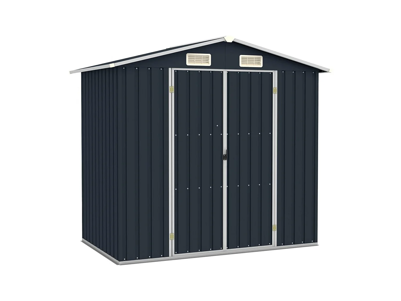 Abrigo de jardim galpão de armazenamento galpão de armazenamento ao ar livre ferramentas robusto 205 x 129 x 183 cm aço galvanizado antracite 02_0022207