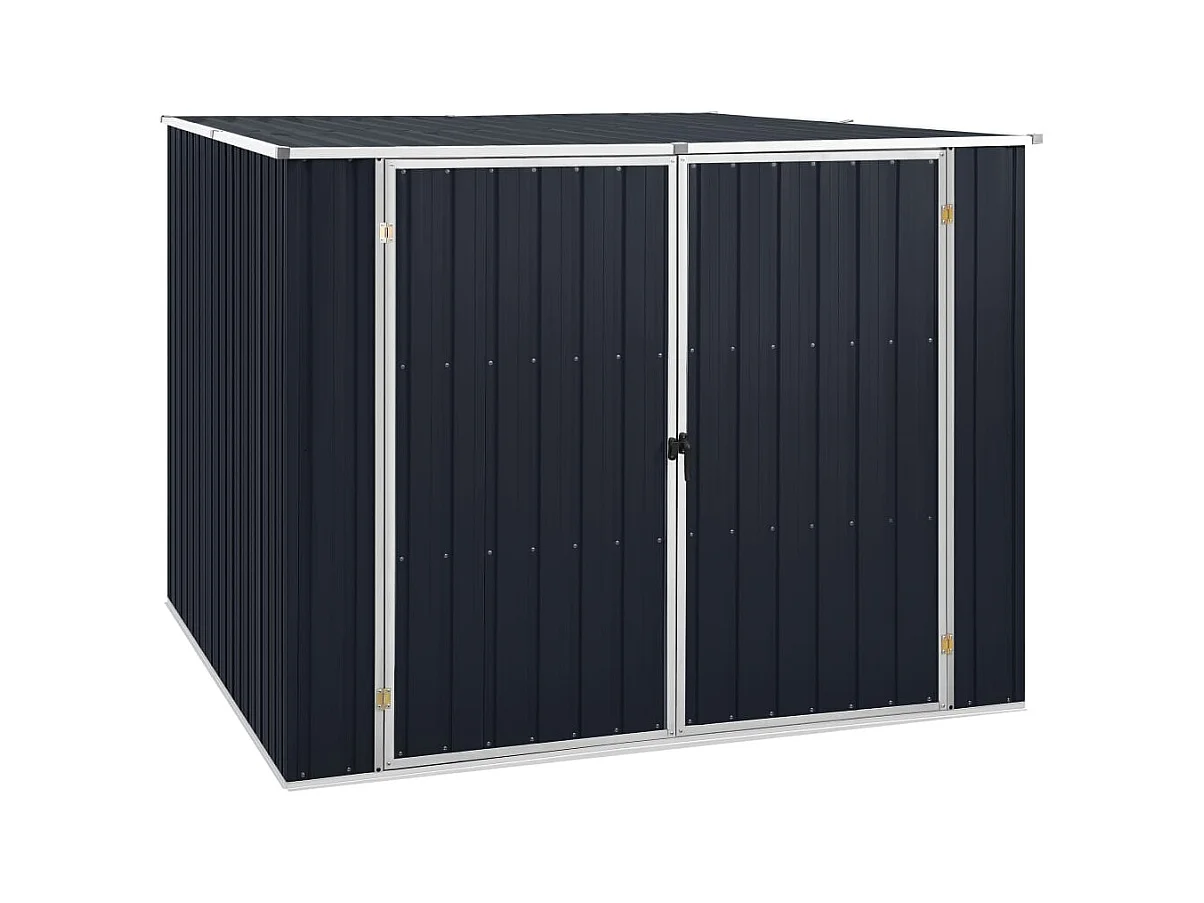 Abrigo de jardim, cabana, casa de armazenamento, galpão ao ar livre, ferramentas robustas 195 x 198 x 159 cm, aço galvanizado antracite 02_0022206