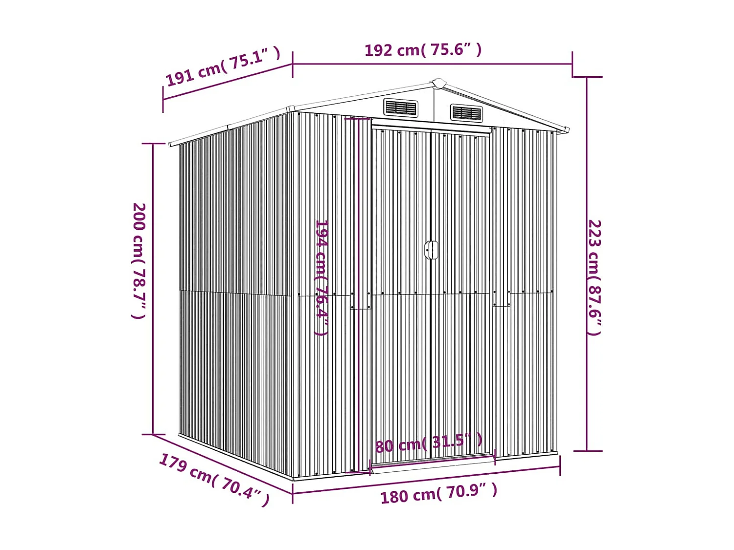Abri de jardin cabane marron 192 x 191 x 223 cm 02_0022302