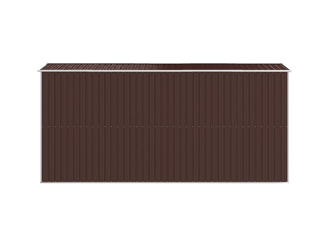 Galpão de jardim, cabana, casa de armazenamento, galpão ao ar livre, ferramentas, robusto, escuro, 192 x 440 x 223 cm, aço galvanizado marrom 02_0022320
