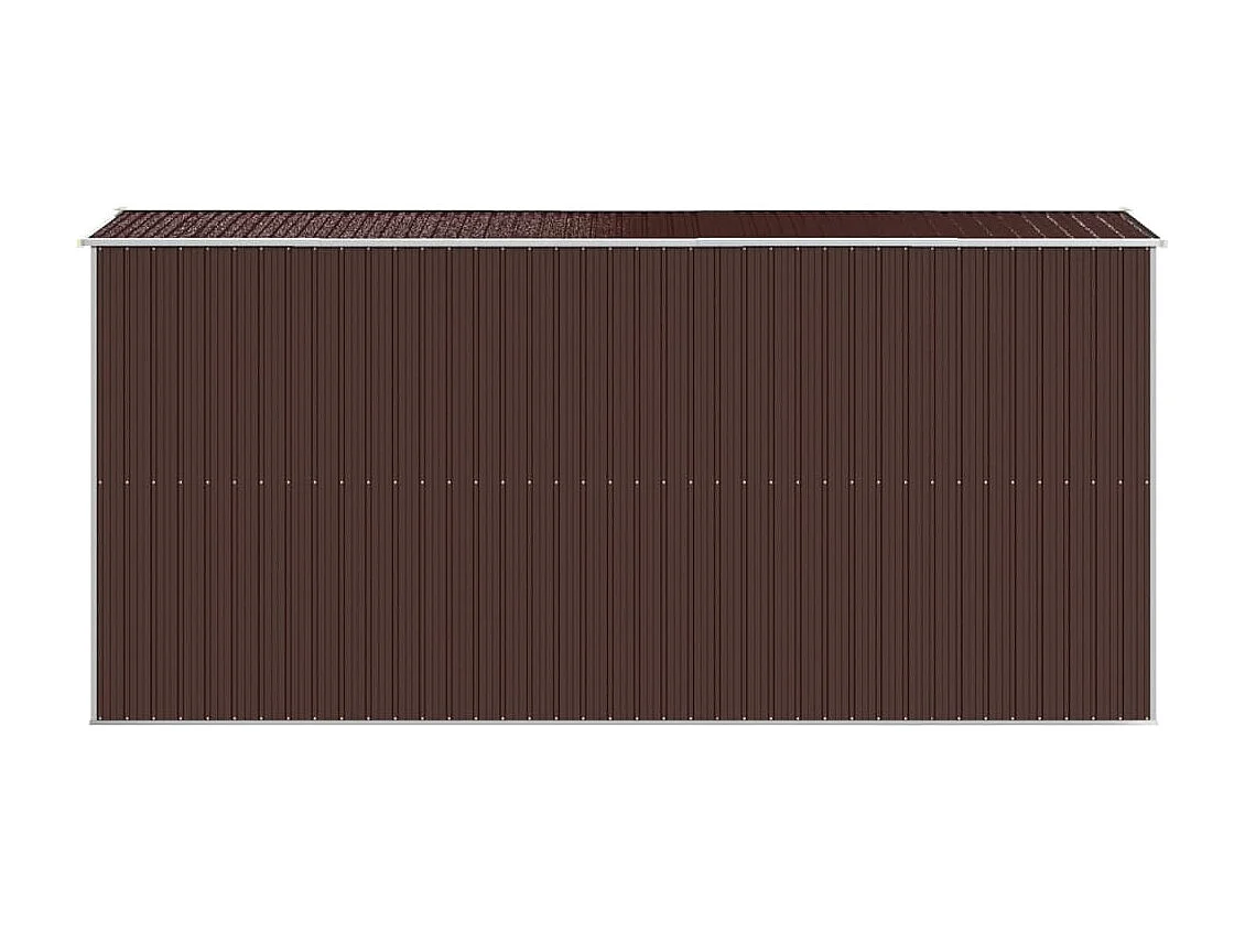 Galpão de jardim, cabana, casa de armazenamento, galpão ao ar livre, ferramentas, robusto, escuro, 192 x 440 x 223 cm, aço galvanizado marrom 02_0022320