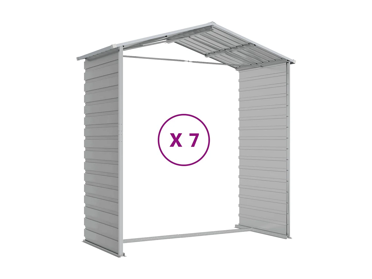 Casetta da giardino cabina ripostiglio capanno da esterno capanno per attrezzi robusta colore chiaro 191 x 640 x 198 cm acciaio zincato grigio 02_0022247