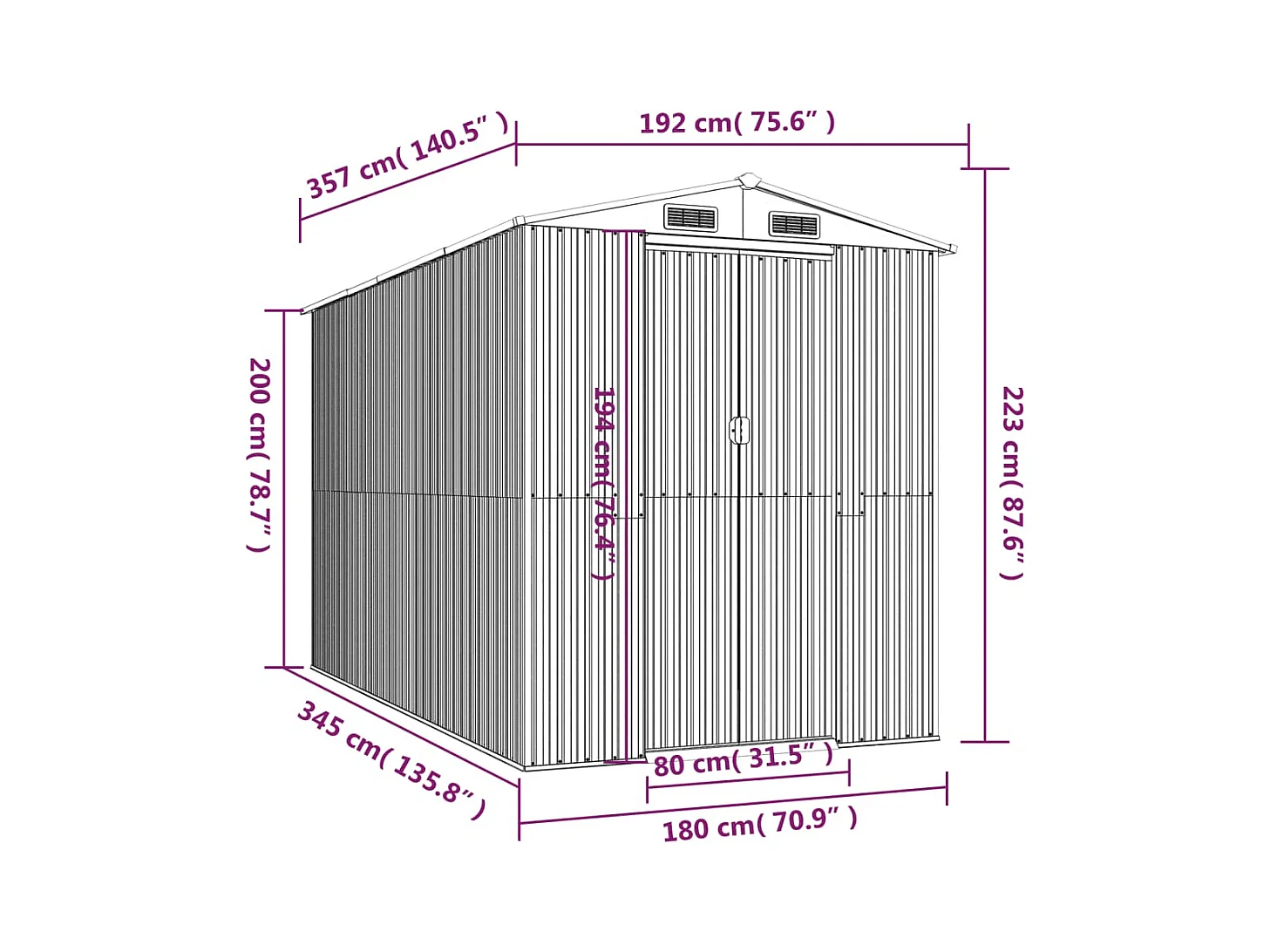Abri de jardin cabane marron 192 x 357 x 223 cm 02_0022319