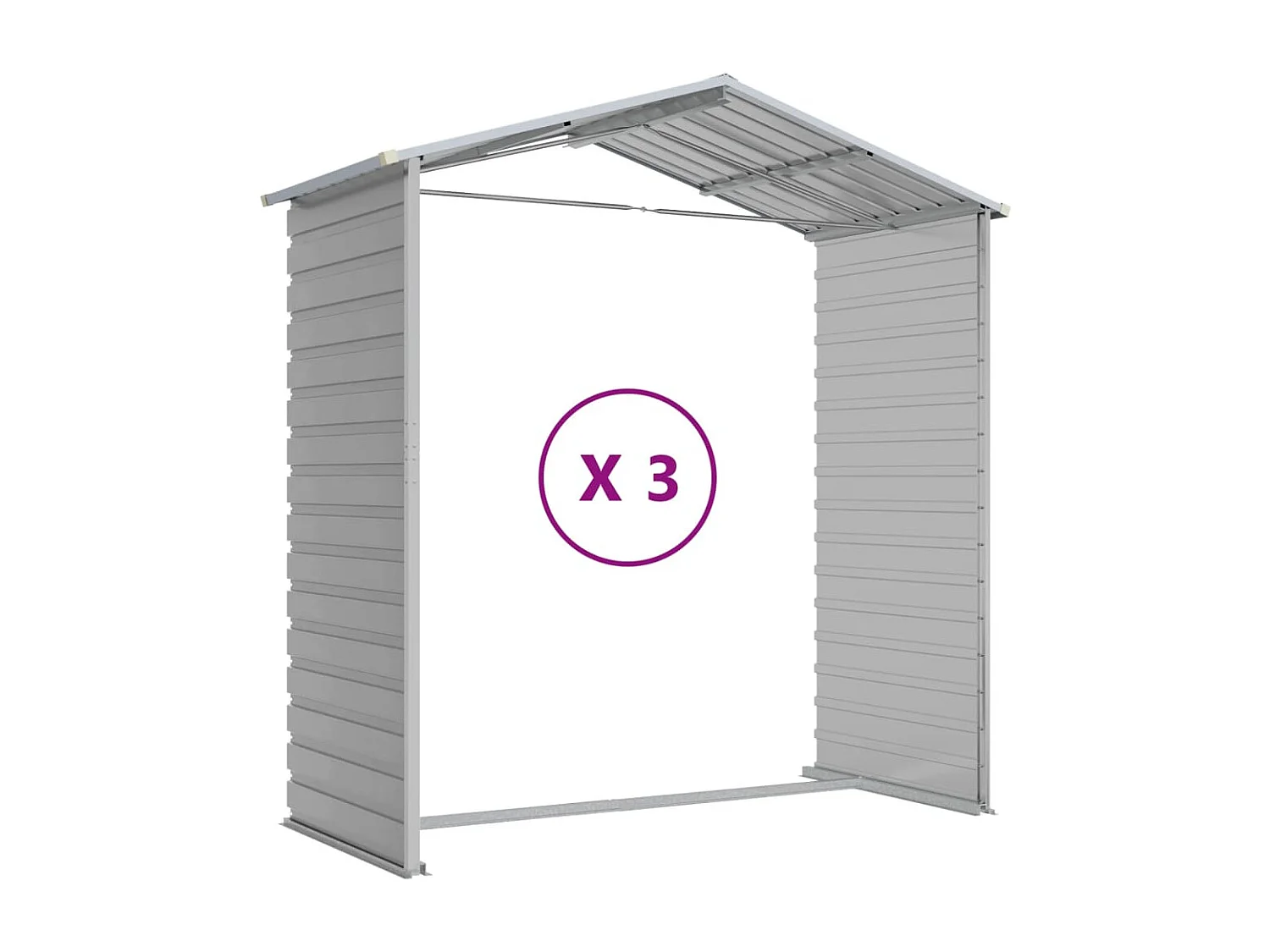 Abri de jardin cabane grise 191 x 300 x 198 cm 02_0022243