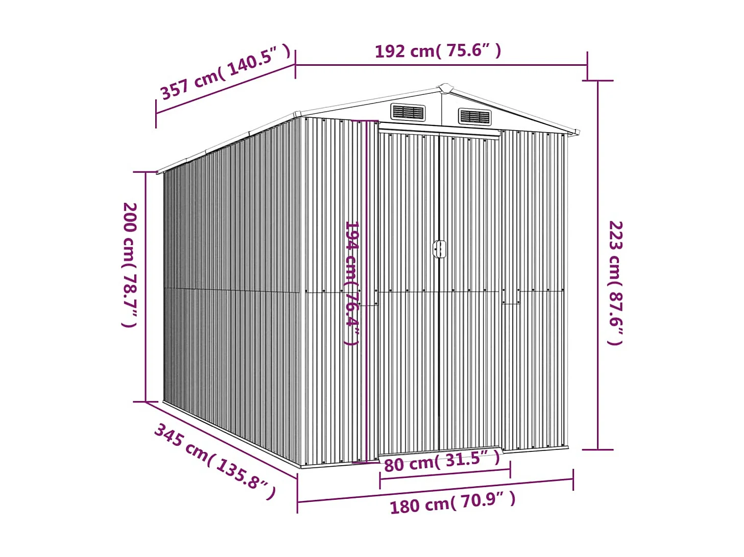 Abri de jardin cabane marron 192 x 357 x 223 cm 02_0022304