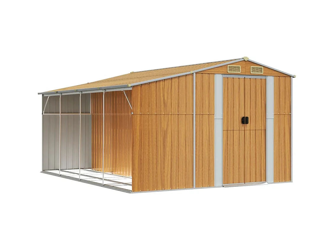 Abri de jardin cabane marron 277 x 365.5 x 179 cm 02_0022314