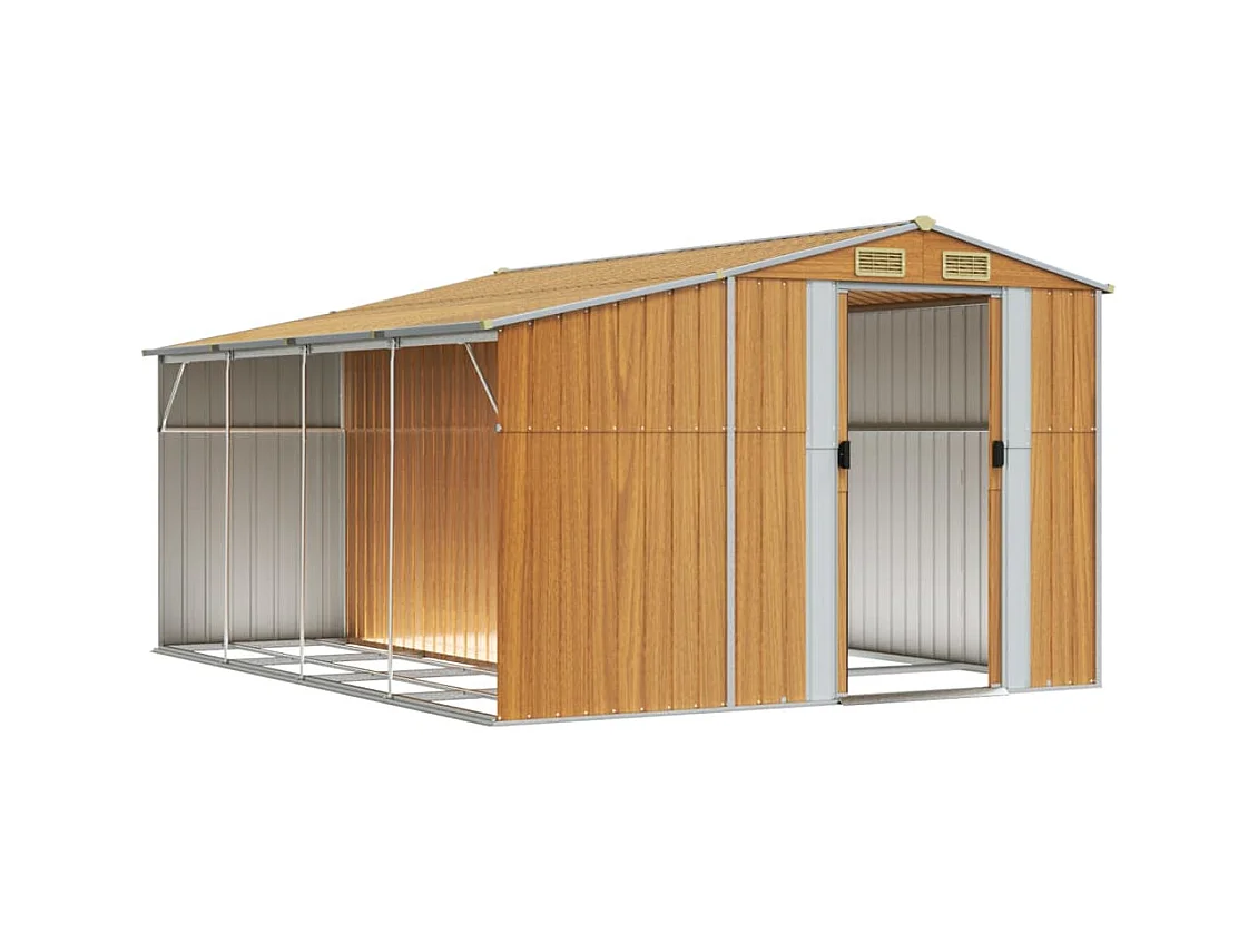 Abri de jardin cabane marron 277 x 365.5 x 179 cm 02_0022314