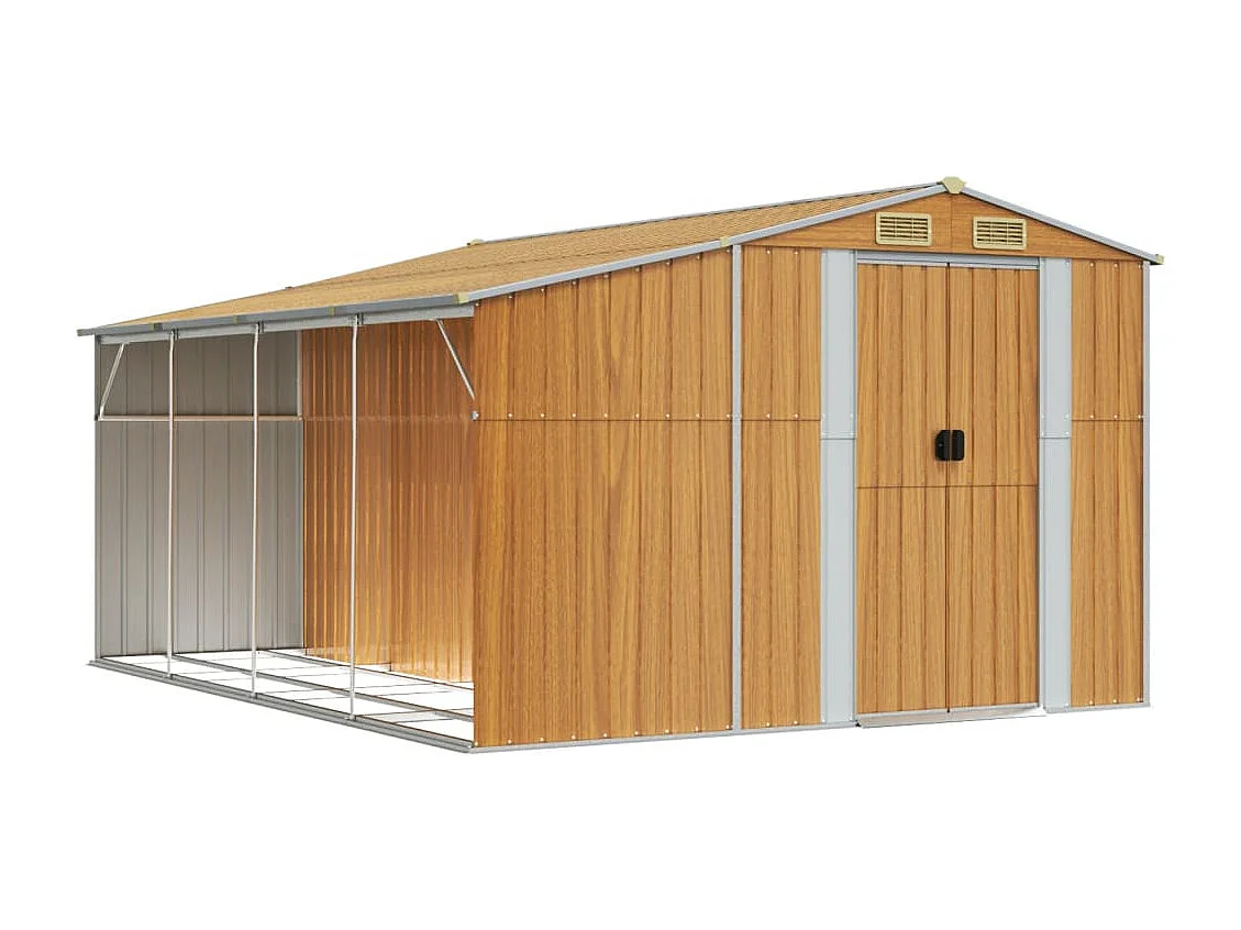 Abri de jardin cabane marron 277 x 365.5 x 179 cm 02_0022314