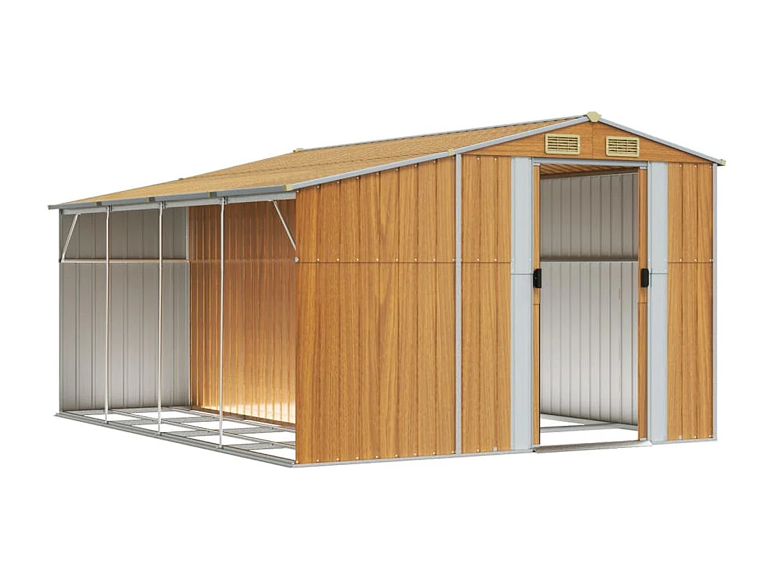 Abri de jardin cabane marron 277 x 365.5 x 179 cm 02_0022314