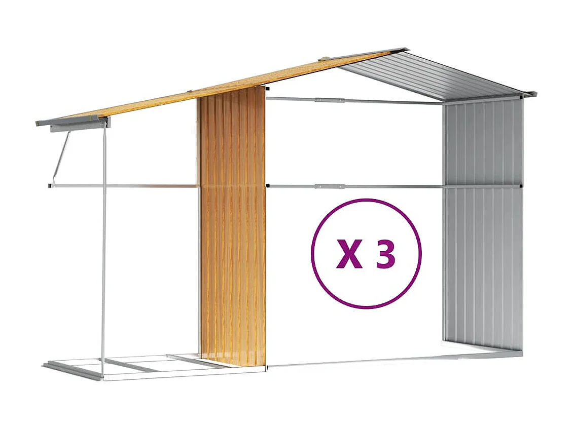 Abri de jardin cabane marron 277 x 365.5 x 179 cm 02_0022314