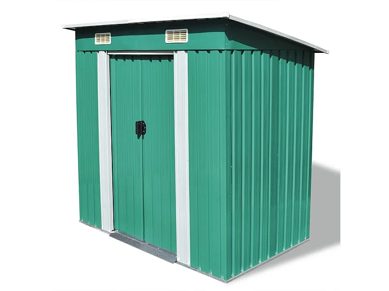 Abri de jardin cabane métal argentée 190 x 124 x 181 cm 02_0022342