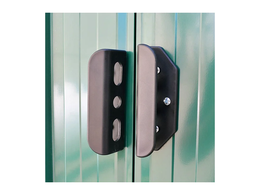 Cobertizo de jardín cobertizo para cabaña cobertizo para almacenamiento cobertizo exterior para herramientas robusto metal verde 02_0022342