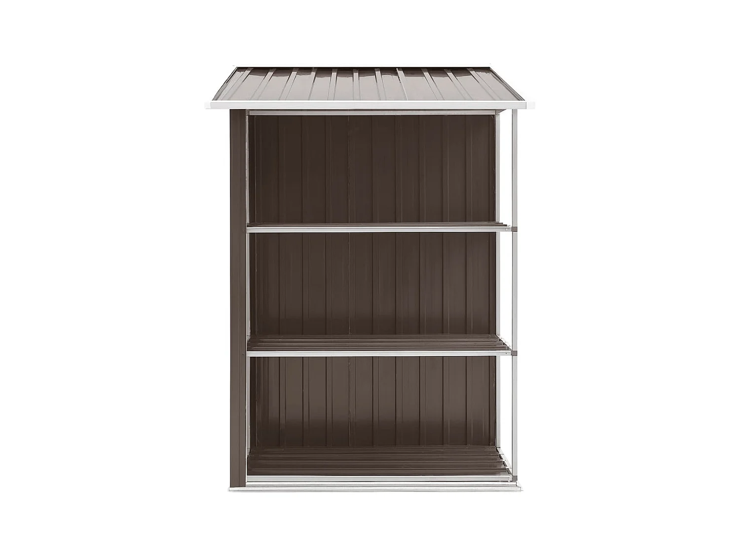 Casetta da giardino Capannone per cabina Capannone per la casa Capannone per esterni Robusto attrezzi con ripiano 205 x 130 x 183 cm Ferro marrone 02_0022224