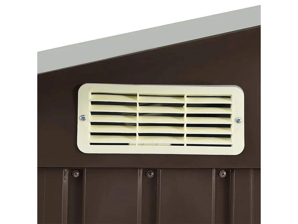 Casetta da giardino Capannone per cabina Capannone per la casa Capannone per esterni Robusto attrezzi con ripiano 205 x 130 x 183 cm Ferro marrone 02_0022224