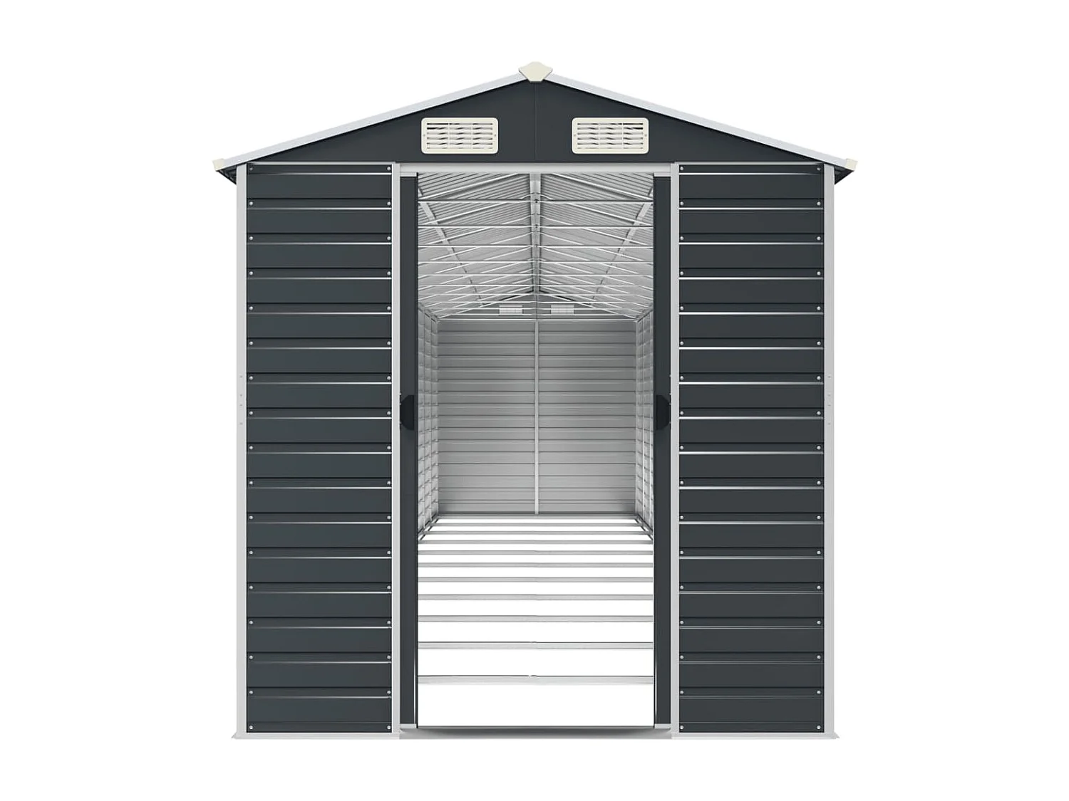 Abrigo de jardim, cabana, casa de armazenamento, galpão ao ar livre, ferramentas robustas, 191 x 980 x 198 cm, aço galvanizado antracite 02_0022192