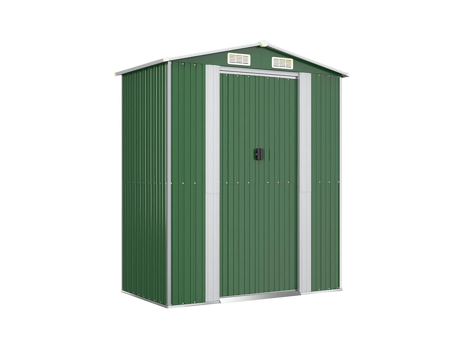 Casetta da giardino casetta per capanni casetta per ripostigli casetta per attrezzi da esterno robusta 192 x 108 x 223 cm acciaio zincato verde 02_0022359